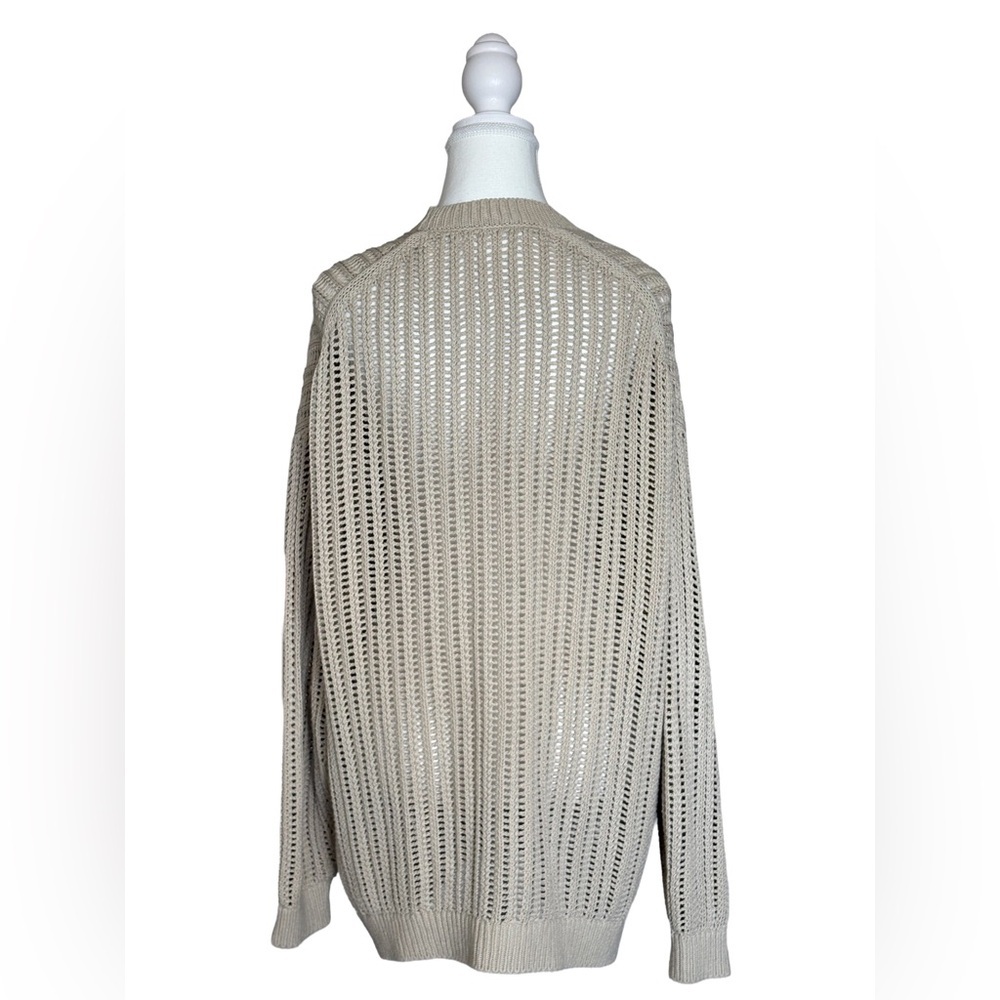 Wilfred Free Open Knit Cotton Cardigan Beige Oversized Chunky Knit Size M - Picture 3 of 5